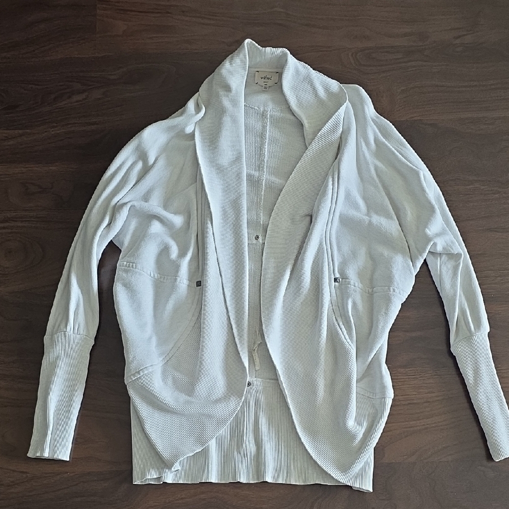 Wilfred White Ribbed Cardigan